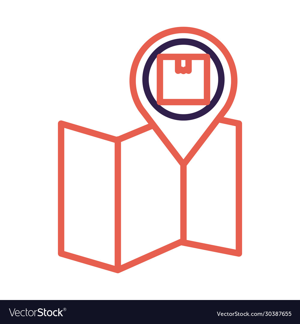 Pin location with box delivery service line style