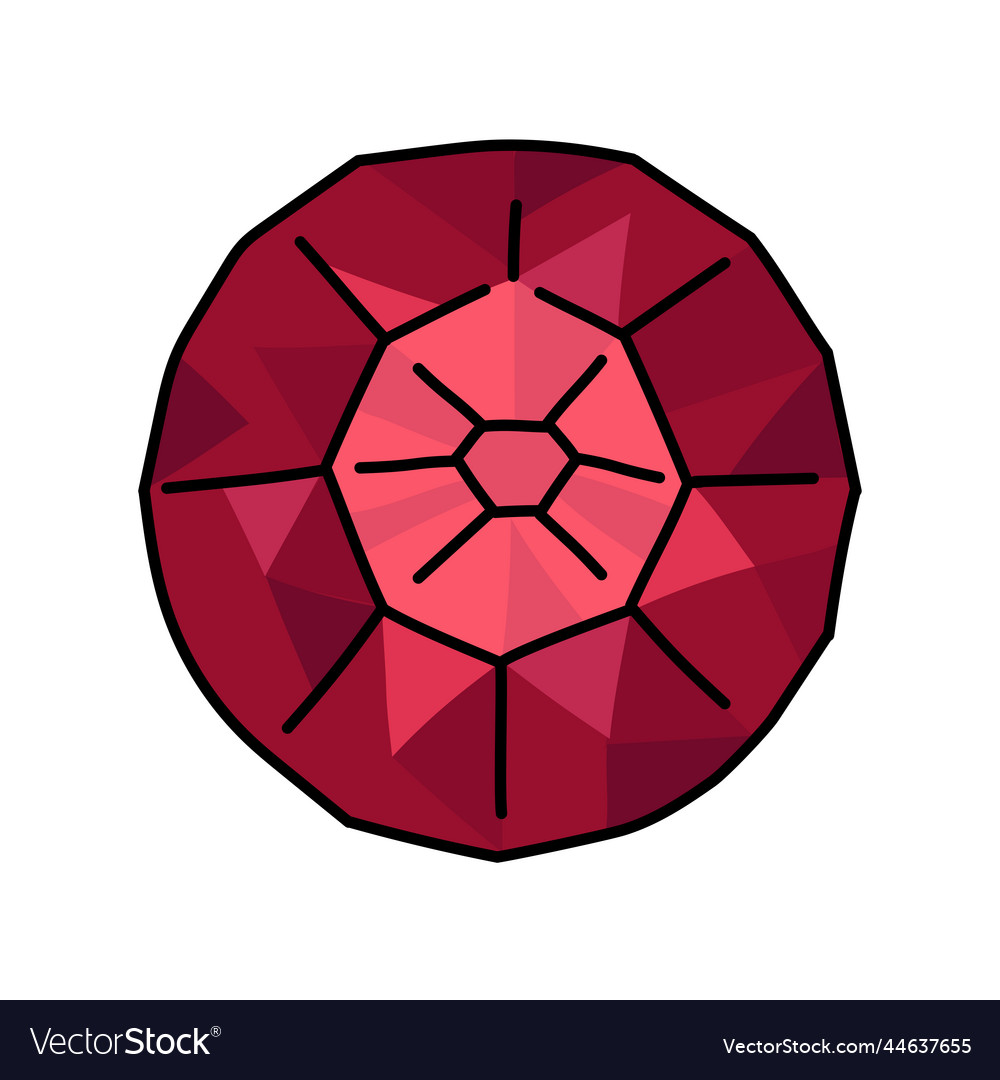 Ruby color line icon precious stones
