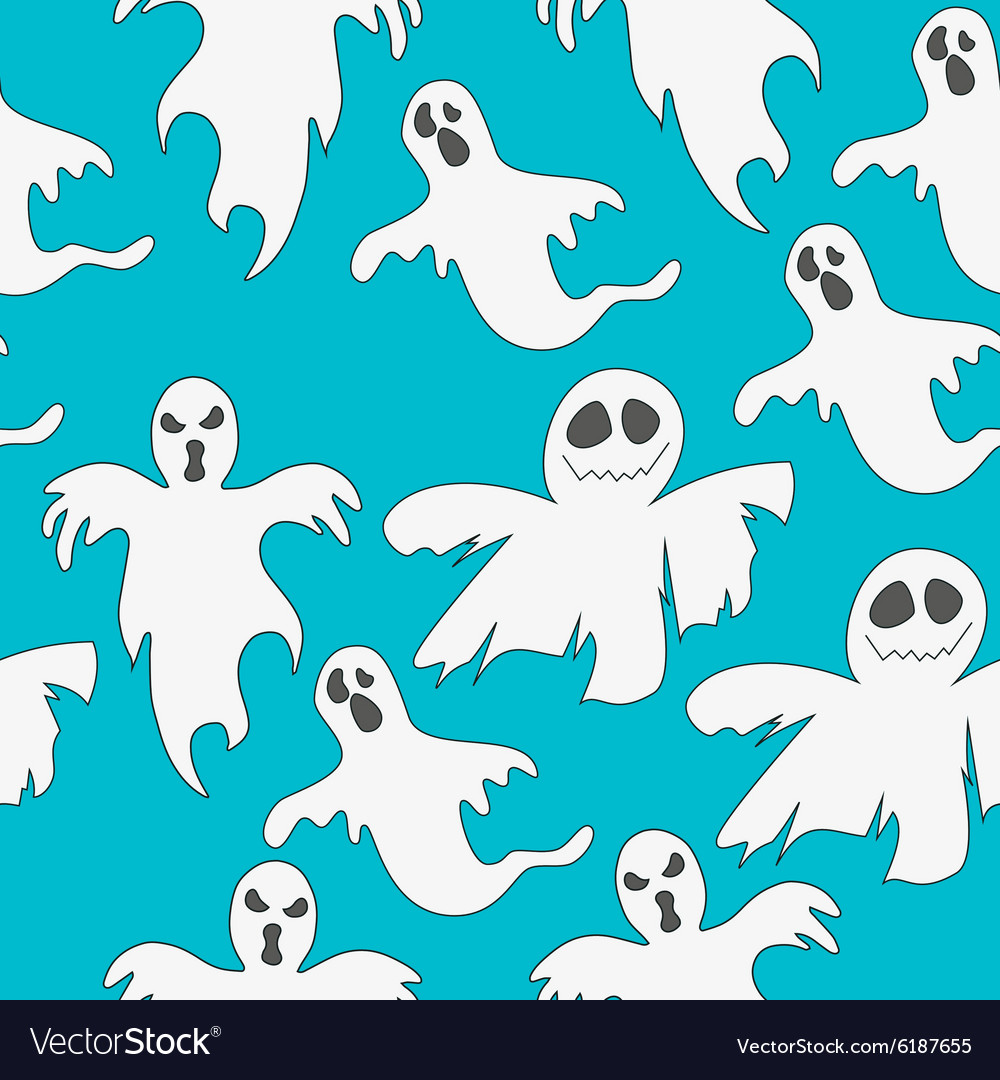 Seamless pattern with ghosts print for halloween