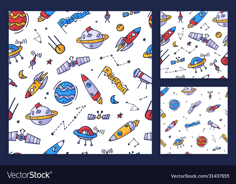 Raum nahtlose Muster Druck Design doodle