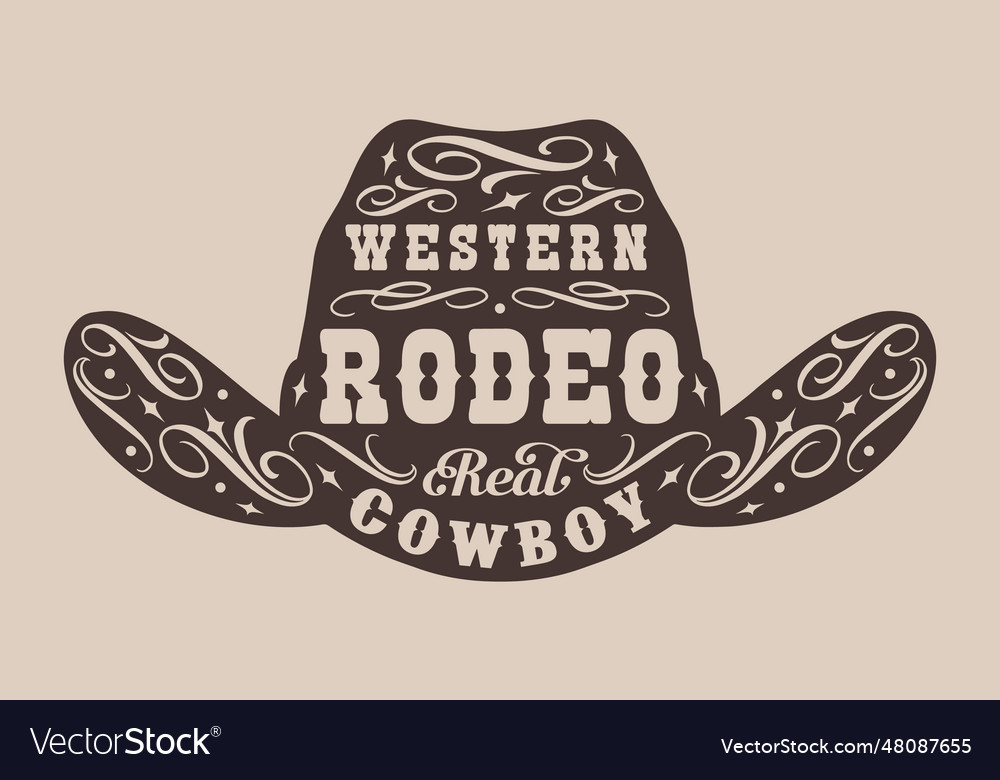 Western rodeo vintage poster monochrome Royalty Free Vector