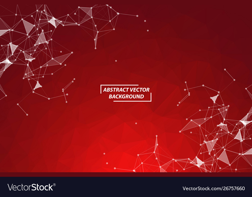 Abstract red polygonal space background vector image Abstract red polygonal space background