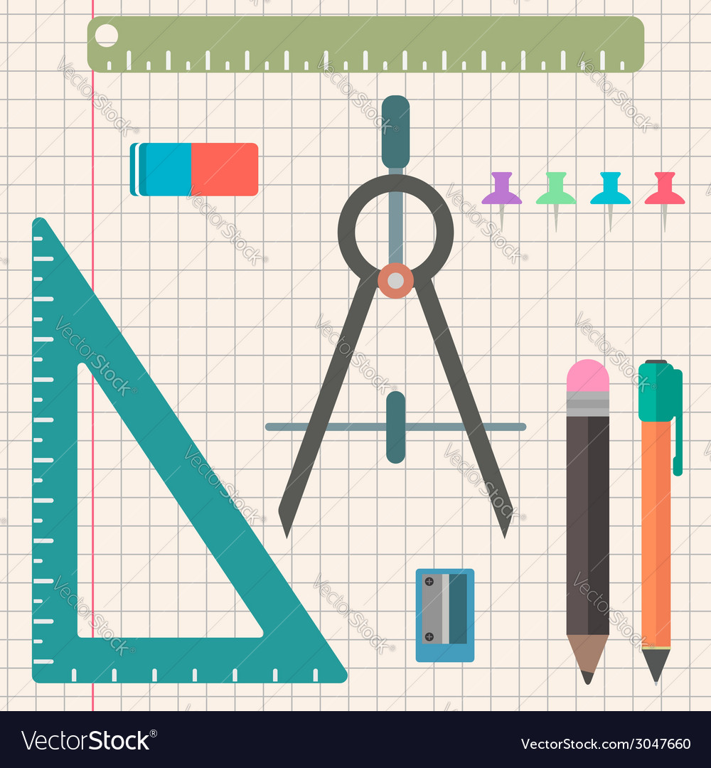 Chancellery set of objects in a flat style