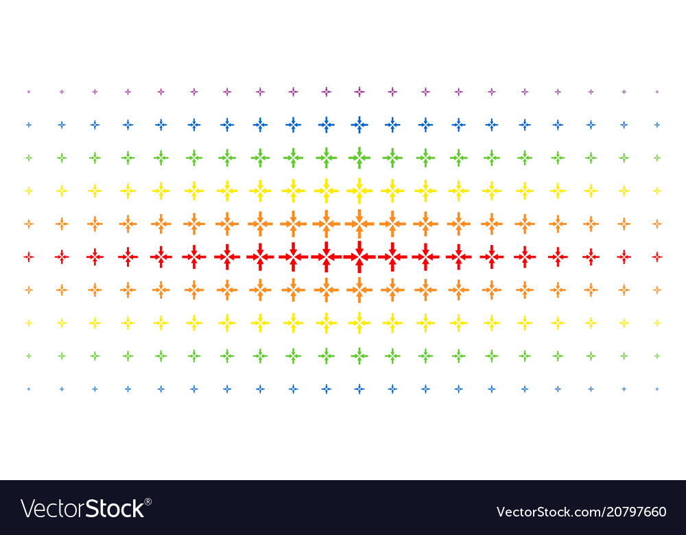 Collide arrows spectral halftone matrix vector image Collide arrows spectral halftone matrix