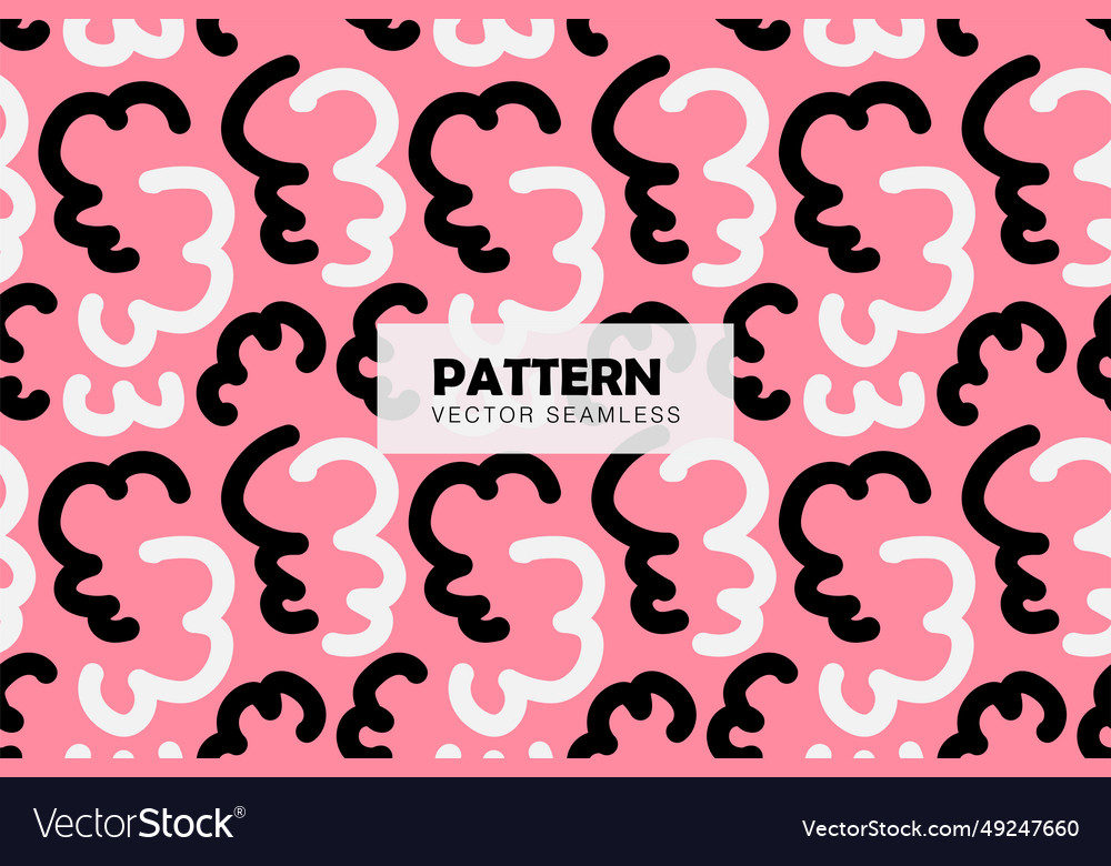 Curvy white and black line pink background pattern