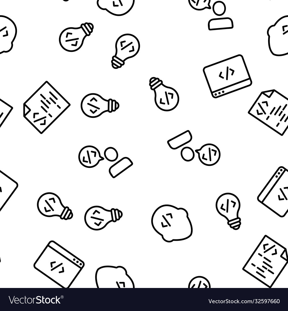 Developer seamless pattern vector image Developer seamless pattern