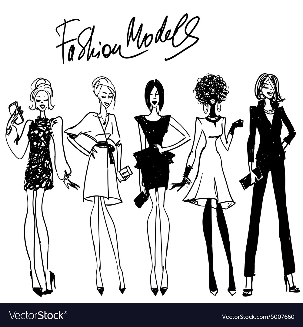 Fashion models Royalty Free Vector Image - VectorStock