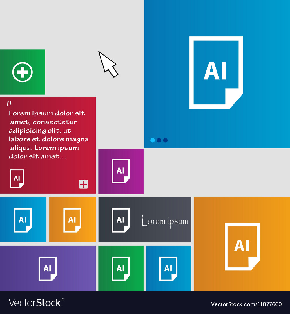 File ai icon sign buttons modern interface website