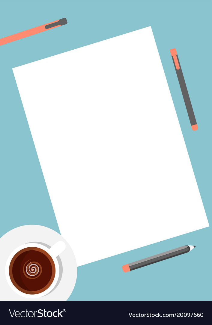 Flat template sheets of paper on the desktop