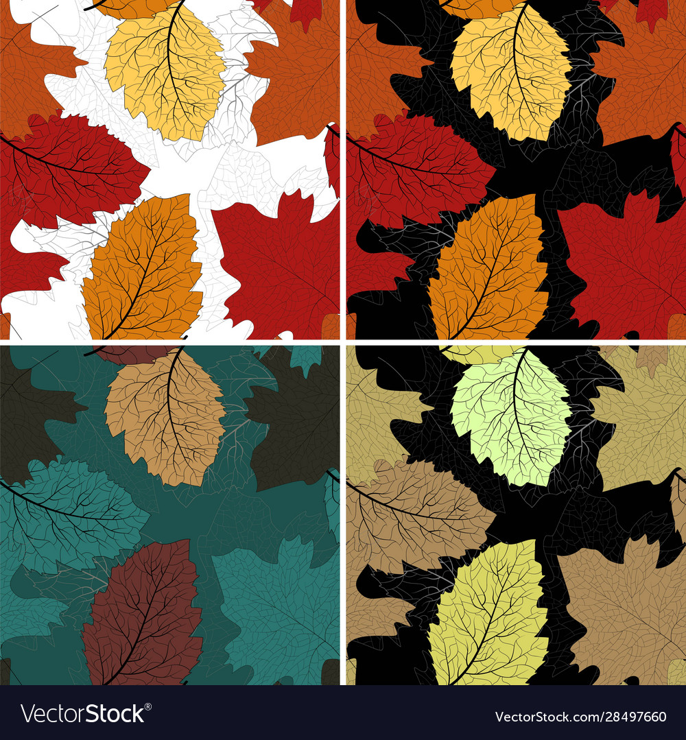 Leaf background modern abstract set with red