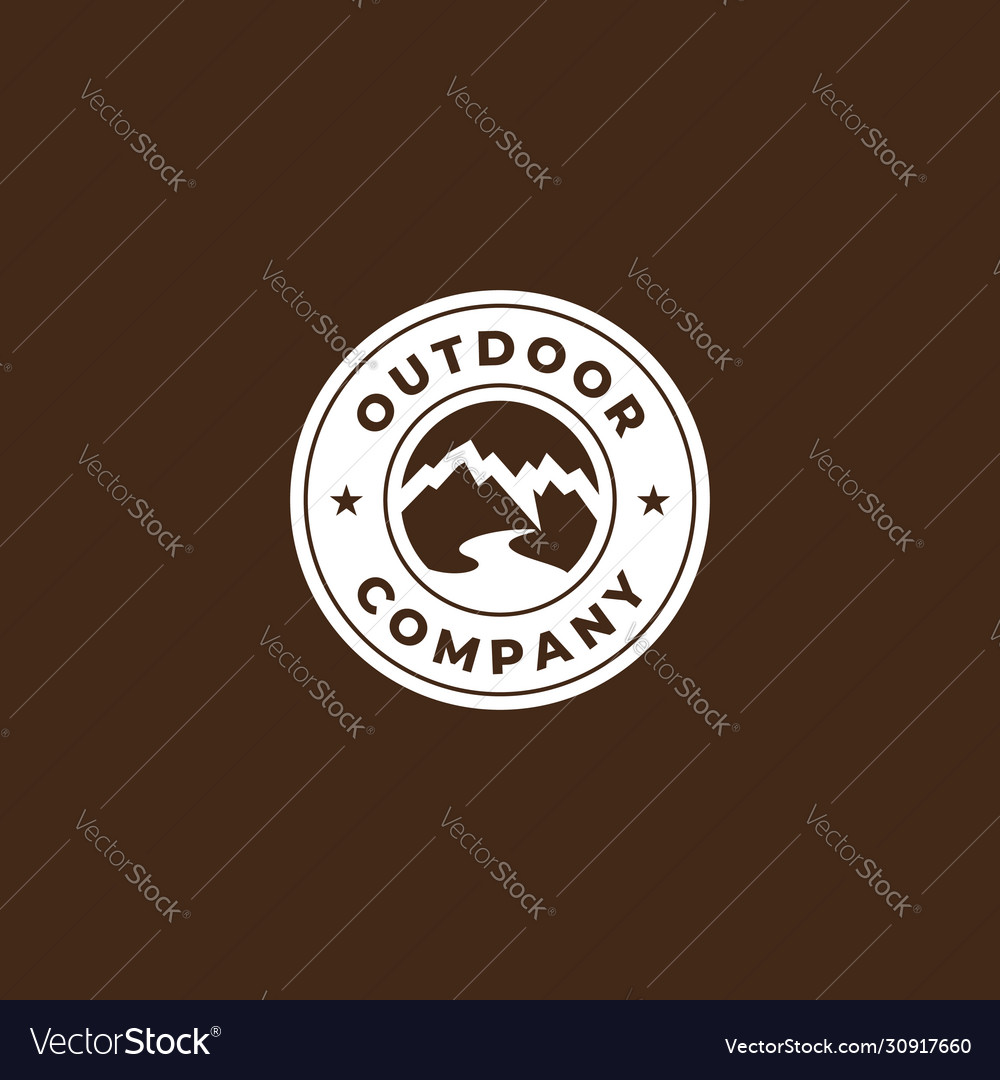 Outdoor logo design simple circle Royalty Free Vector Image