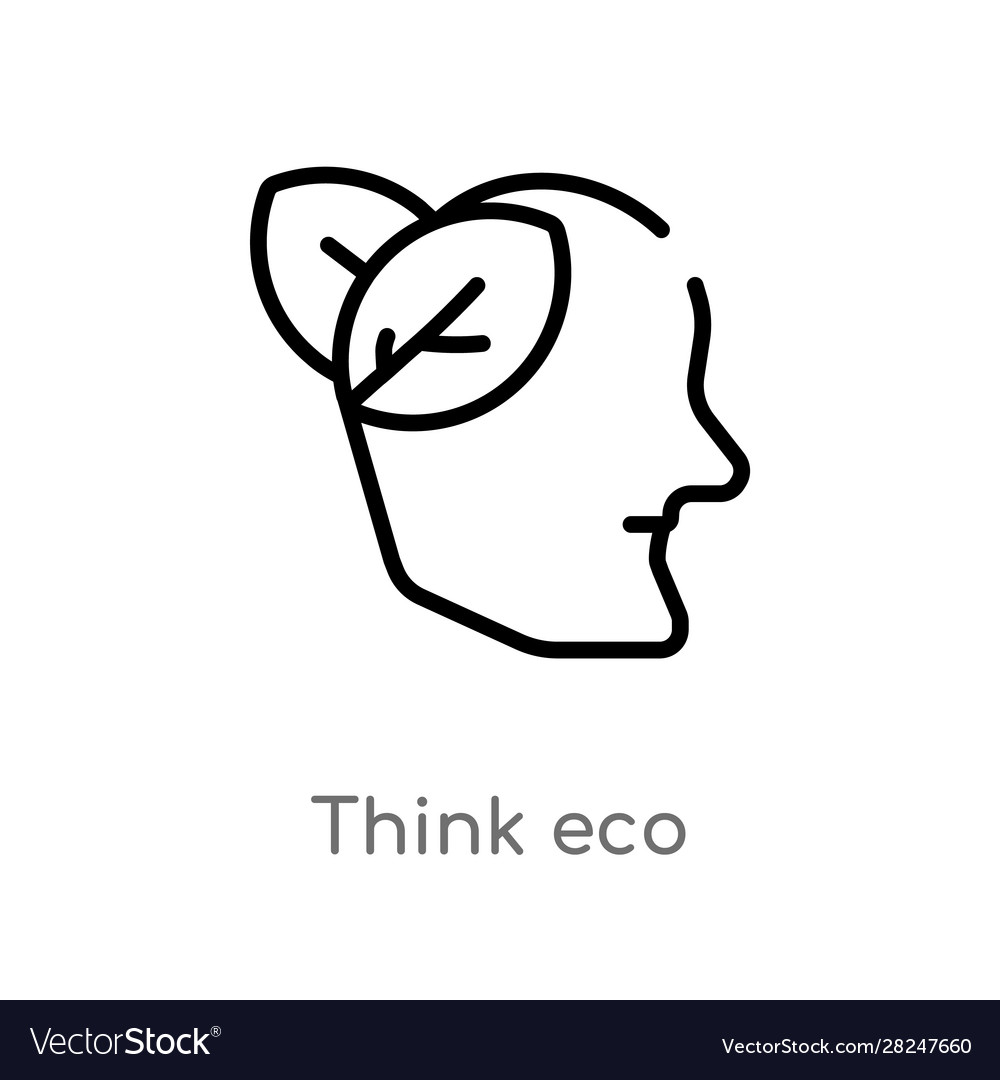 Outline Think Eco Icon Isolated Black Simple Line Vector Image