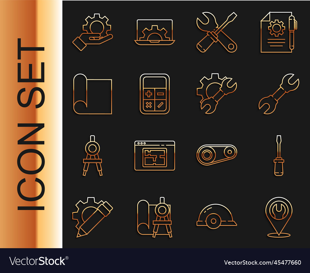 Set line location with wrench spanner screwdriver vector image Set line location with wrench spanner screwdriver
