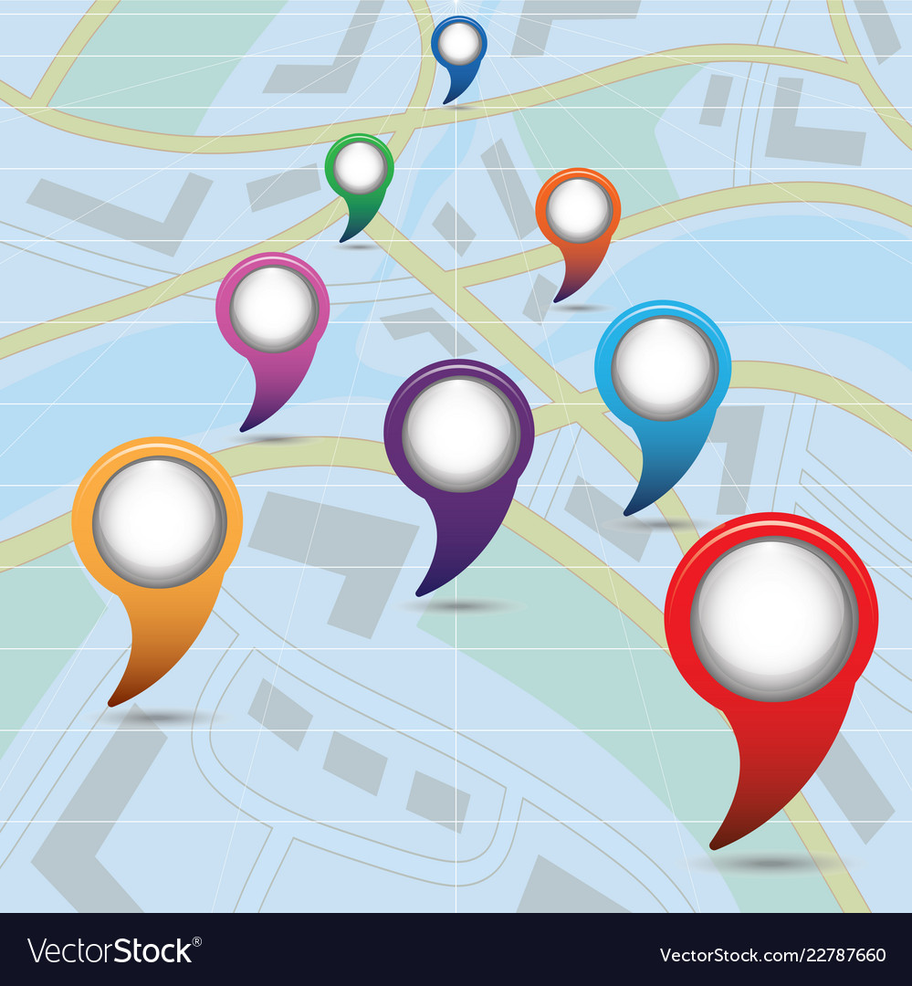Set of tourism service map pointers