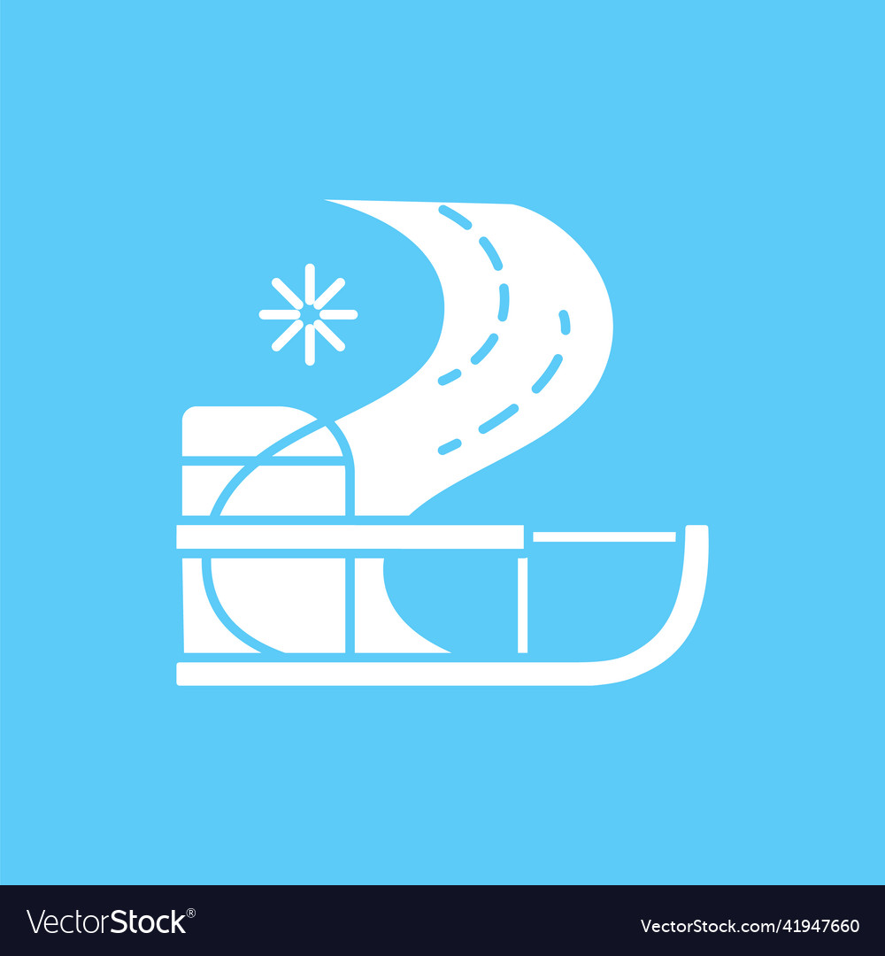 Sledding glyph icon