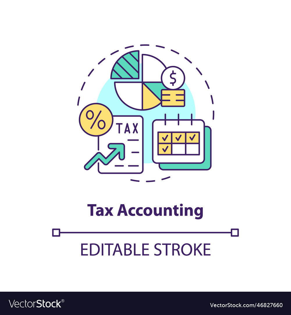 Tax accounting concept icon Royalty Free Vector Image