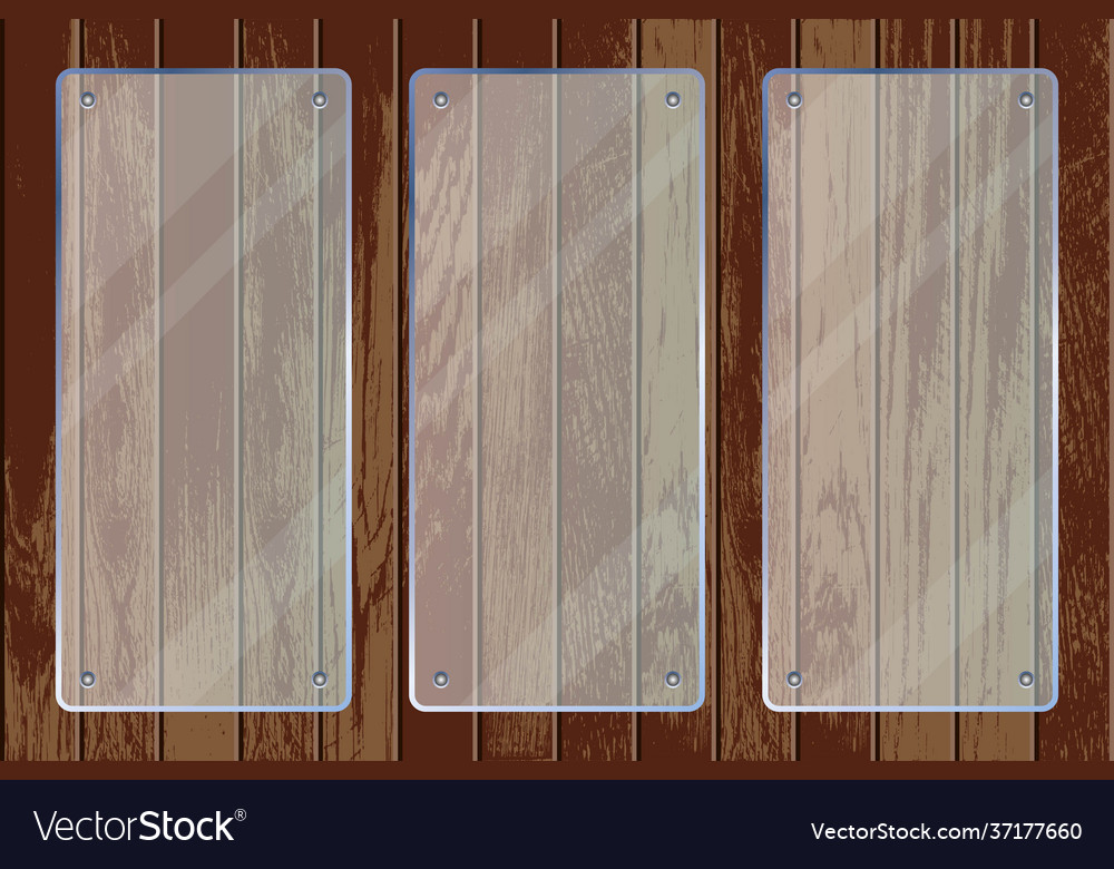 Transparente Glasplatten auf Holz strukturiert