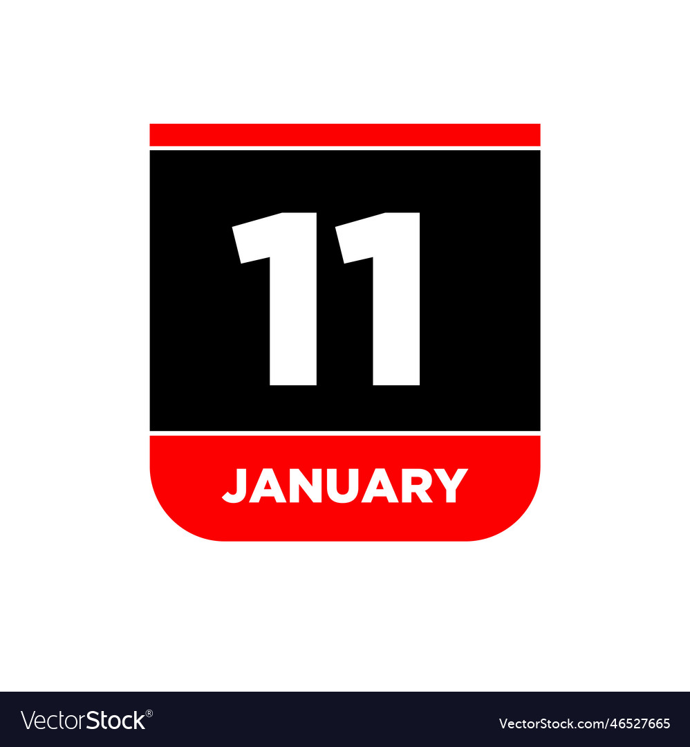 11 Januar Kalender Ikone Jan Card