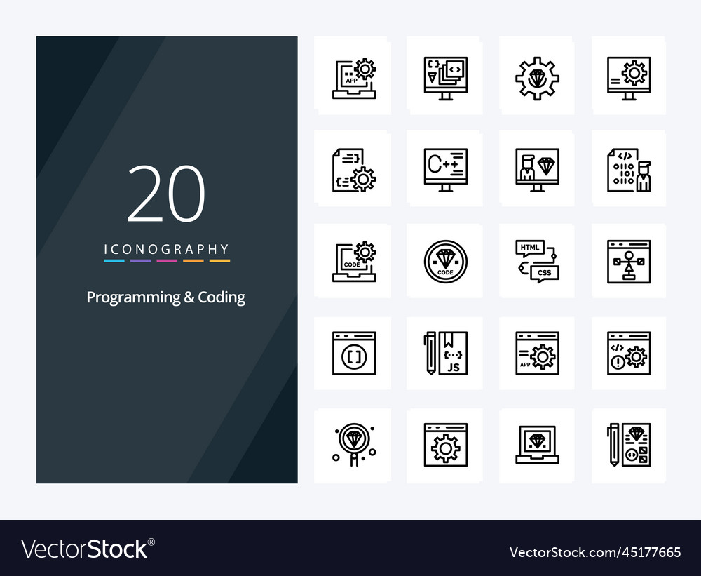 20 Programmierung und Kodierung Umrisssymbol