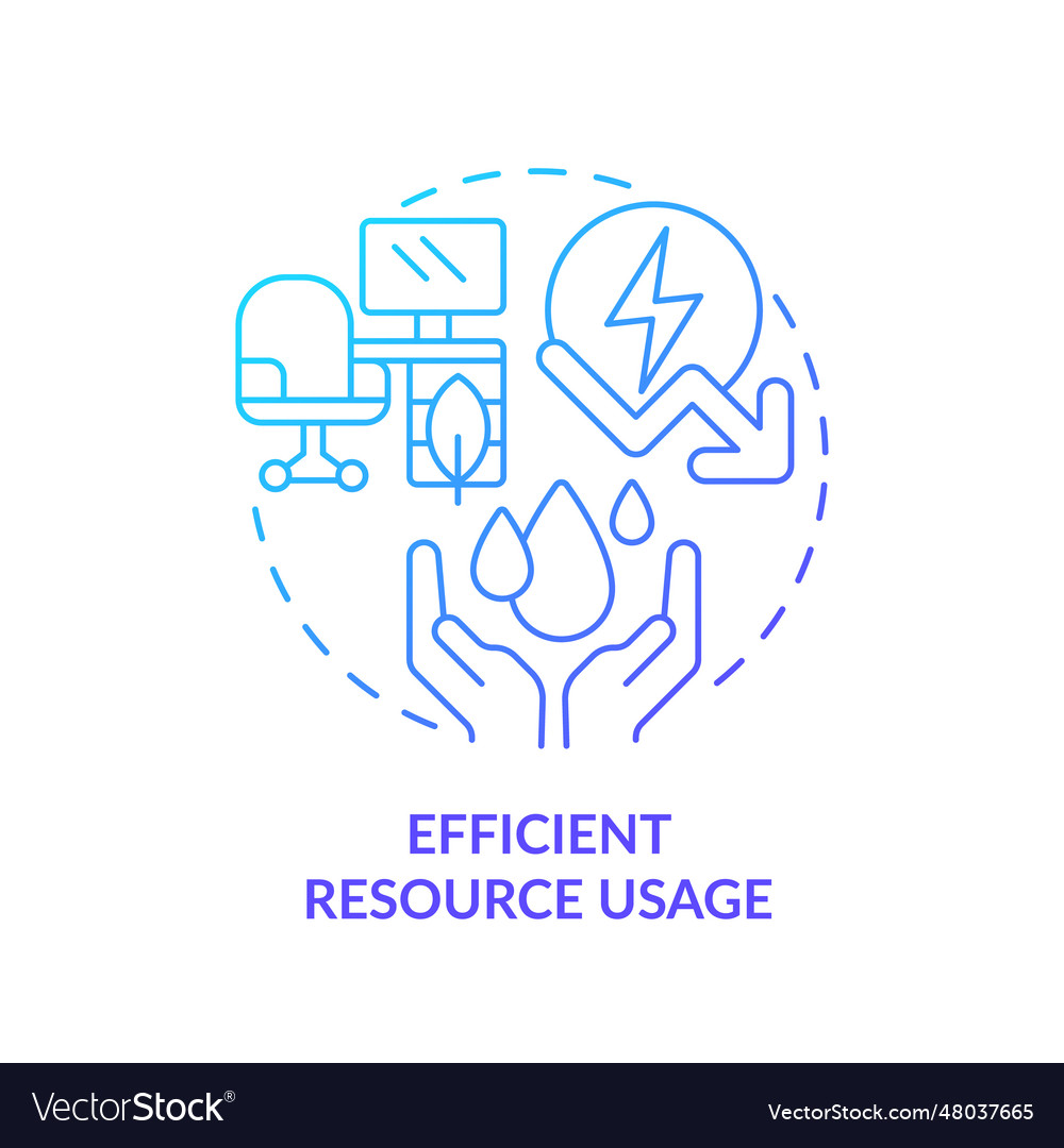 2d gradient efficient resource usage line icon