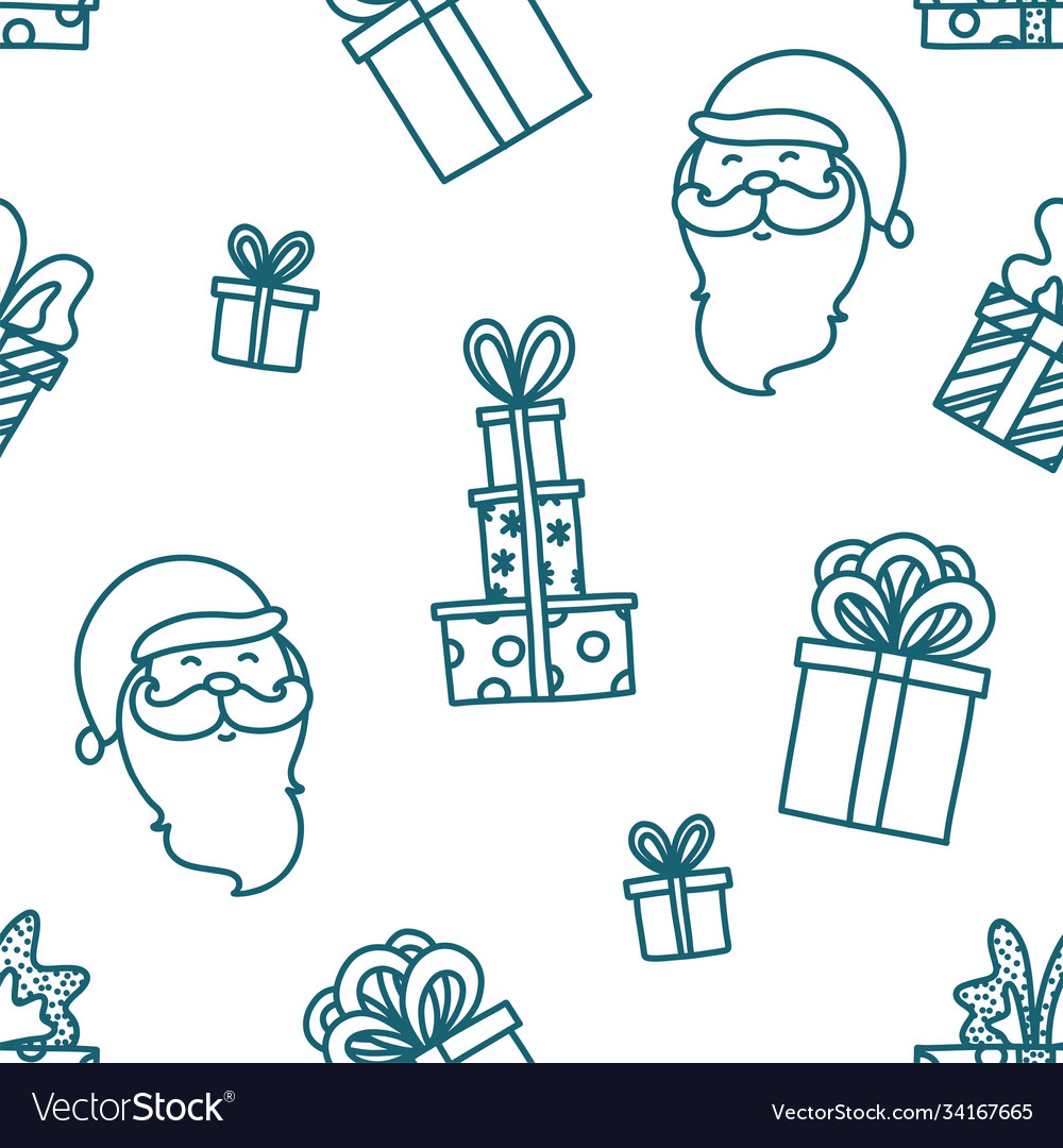 Christmas seamless pattern with santa claus