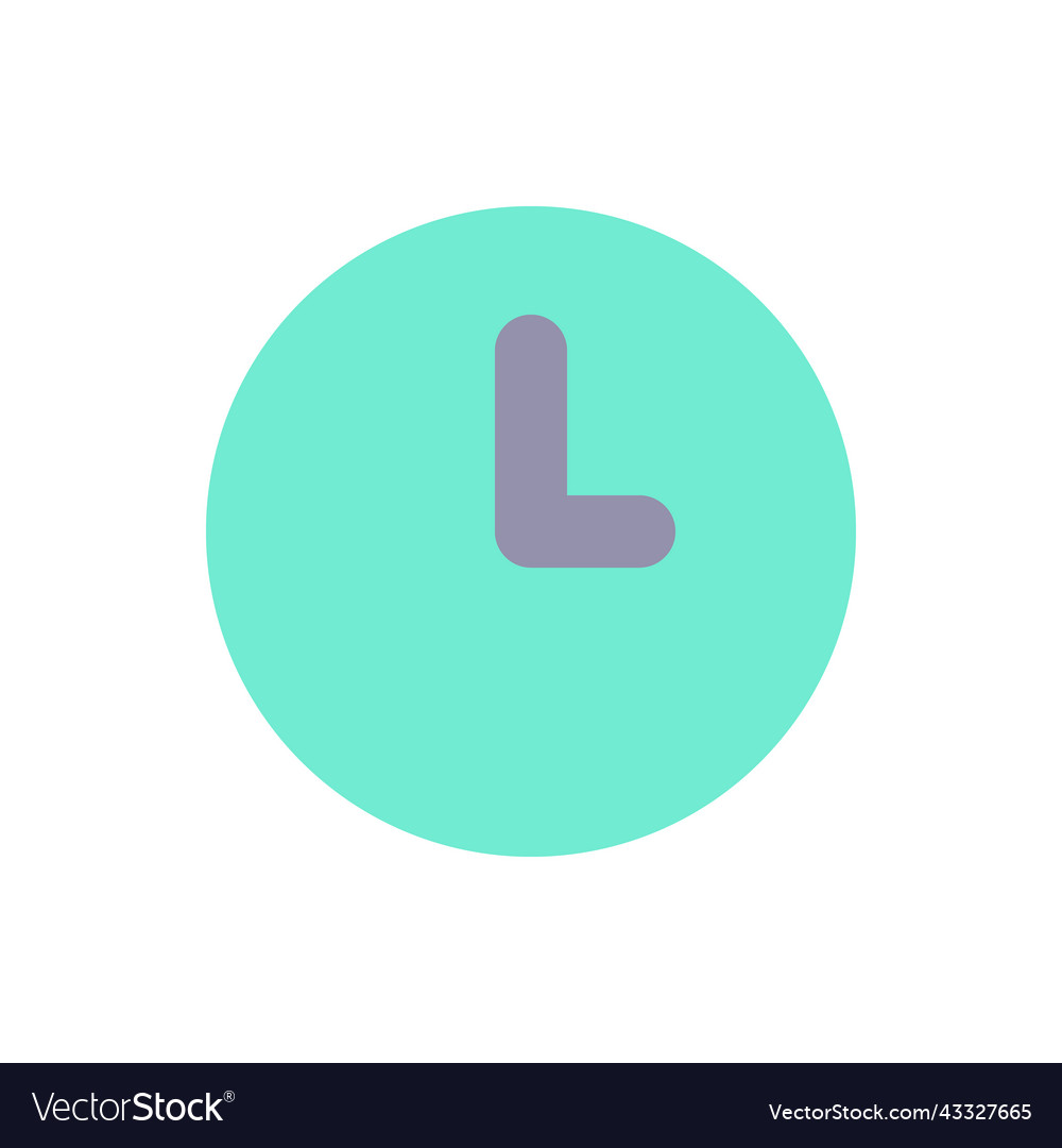 Clock flat color ui icon vector image Clock flat color ui icon