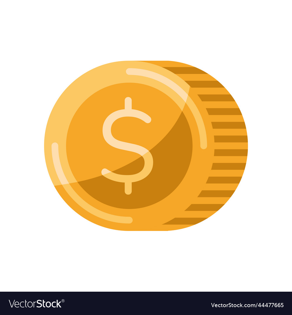 Coin money dollar Royalty Free Vector Image - VectorStock