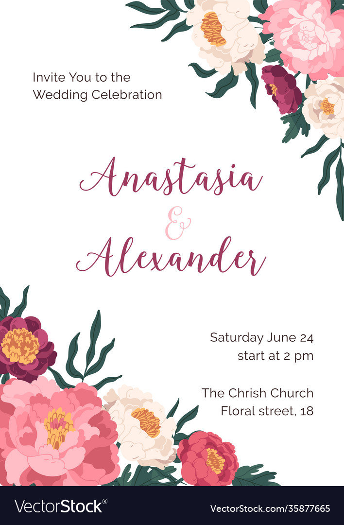 Design wedding invitation with elegant lush