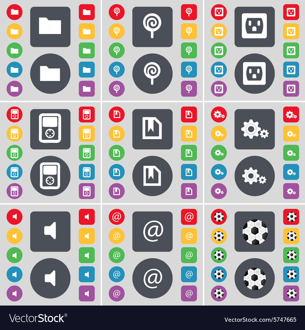 Folder lollipop socket player file gear sound mail