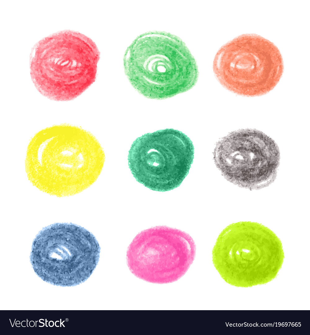 Grunge colorful chalk circles