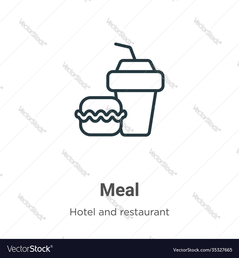 Meal outline icon thin line black flat