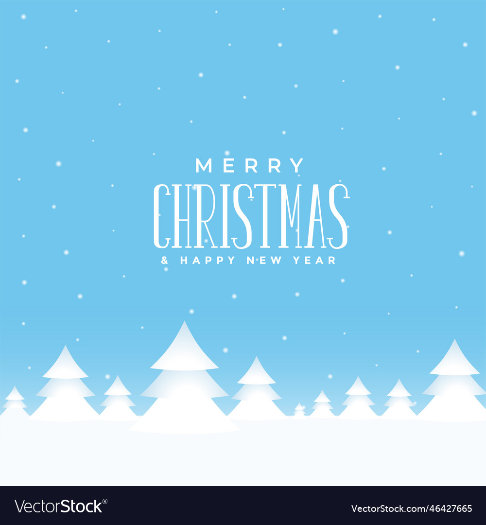 Merry christmas winter landscape background Vector Image