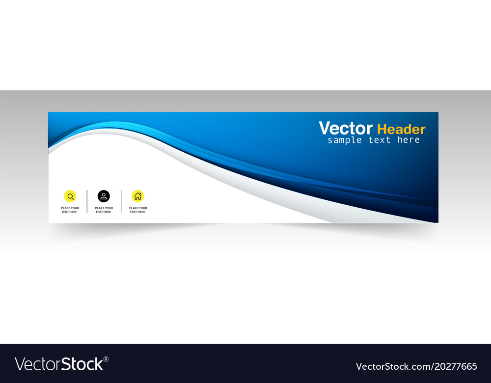 Download Modern blue curve header design background Vector Image