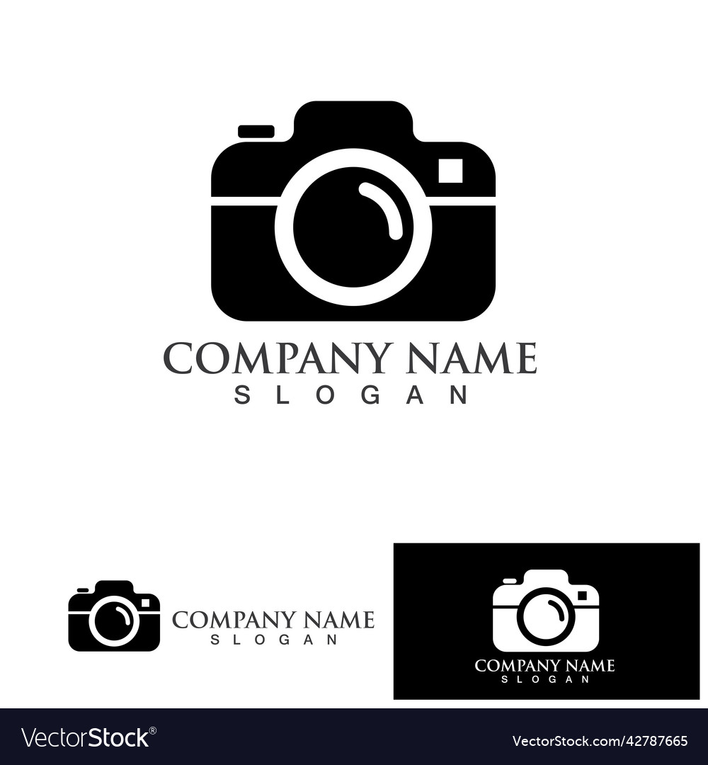 Photography camera logo icon design template Vector Image