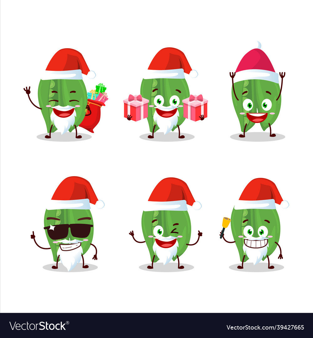 Santa claus emoticons with peas cartoon character