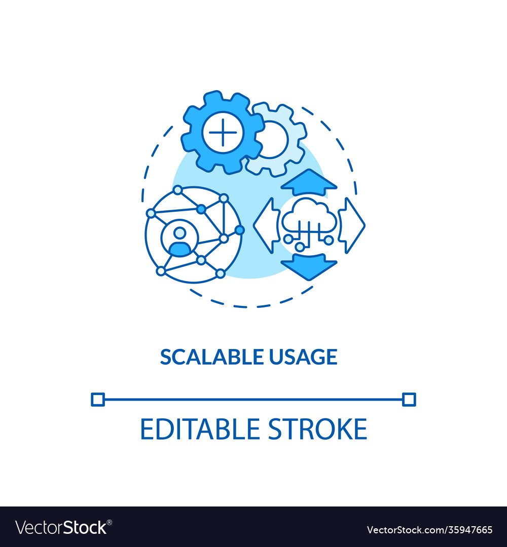 Scalable usage concept icon Royalty Free Vector Image