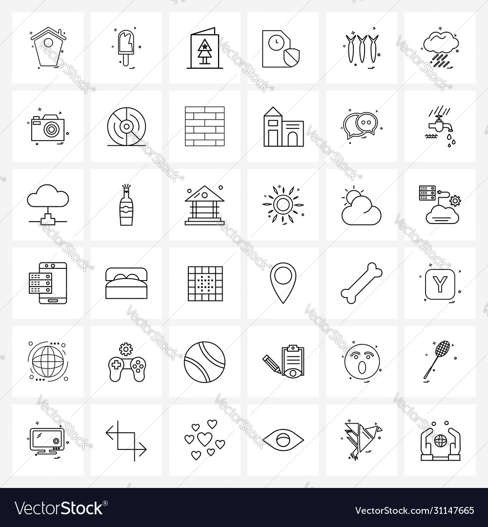 Set 36 simple line icons for web and print