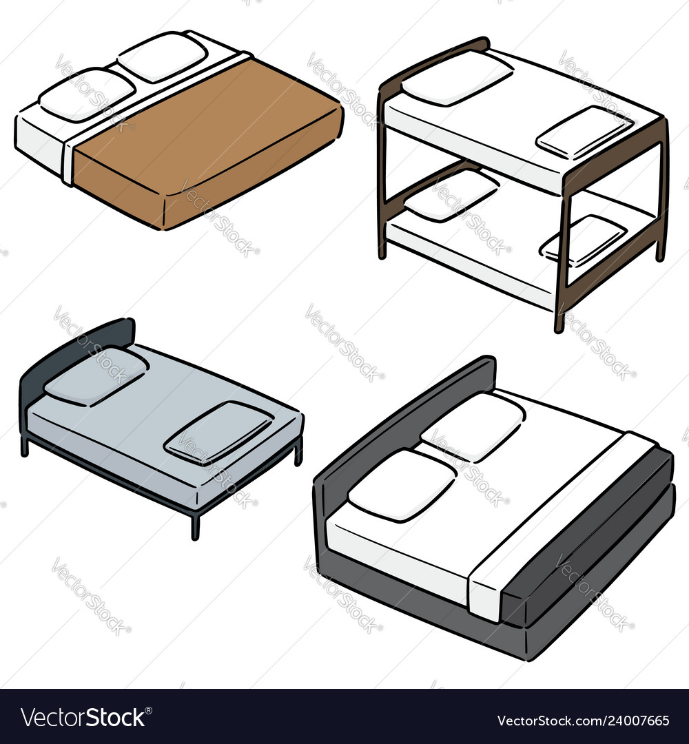 Set of bed Royalty Free Vector Image - VectorStock