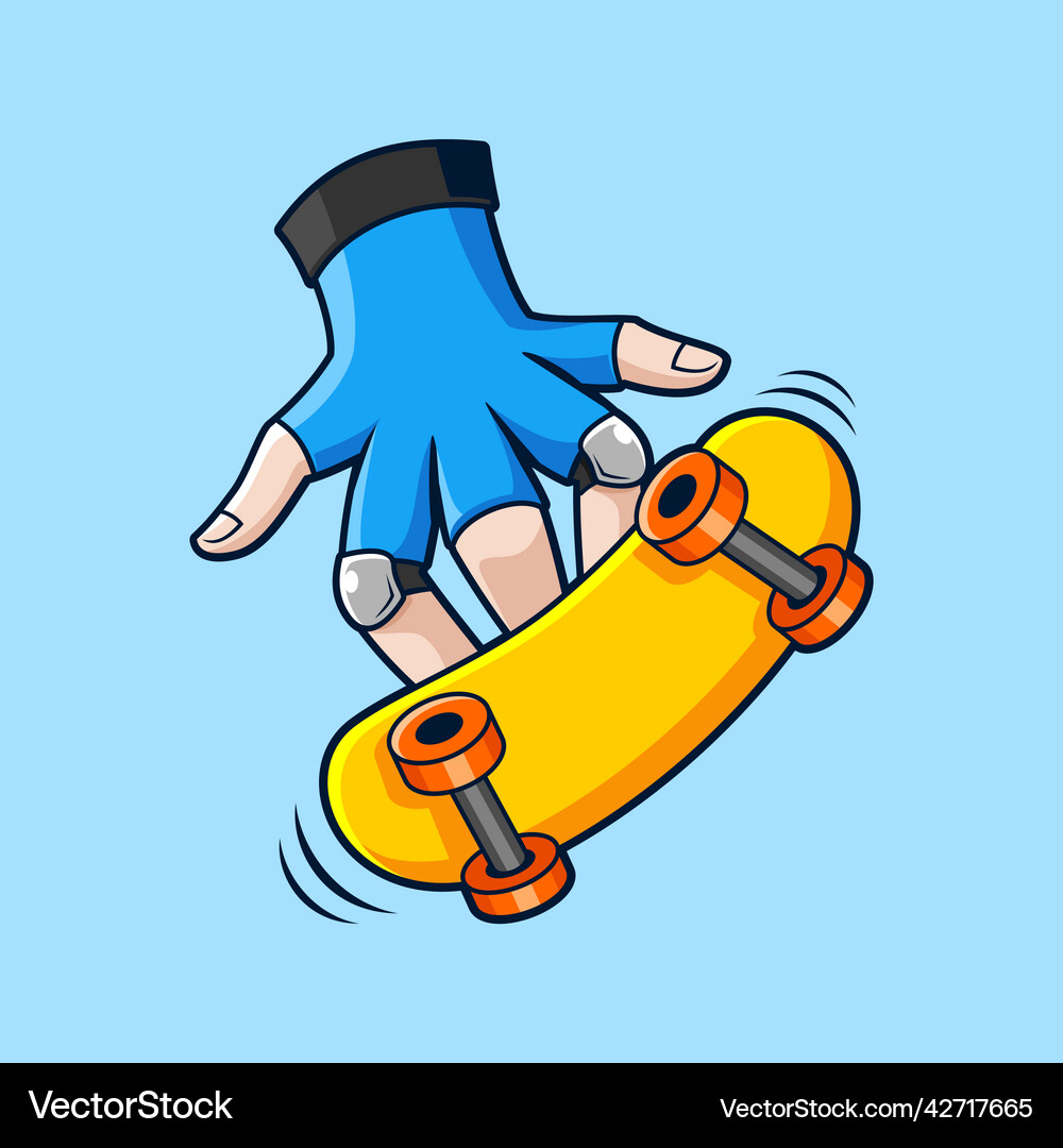 Sporty action dynamic handboard skateboard Vector Image