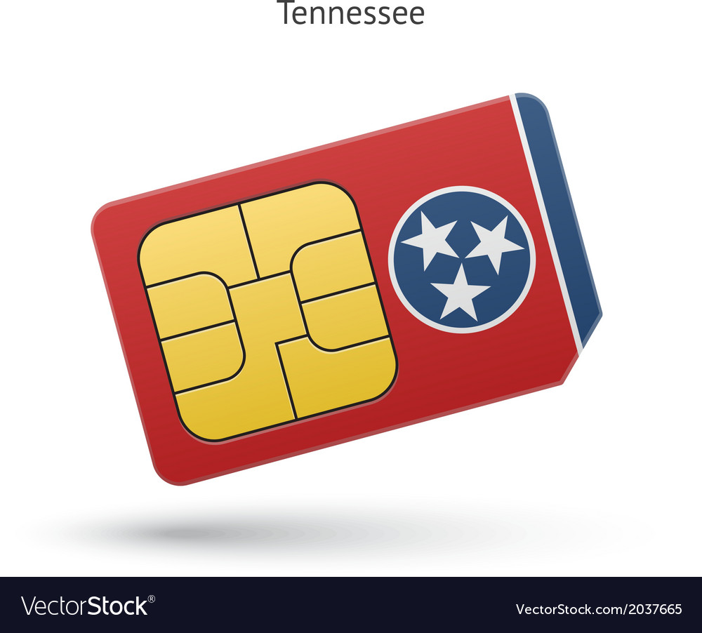 Tennessee Phone Sim Card with Flag