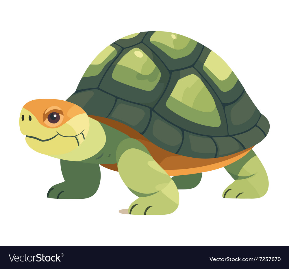 A cheerful tortoise mascot walking slowly Vector Image