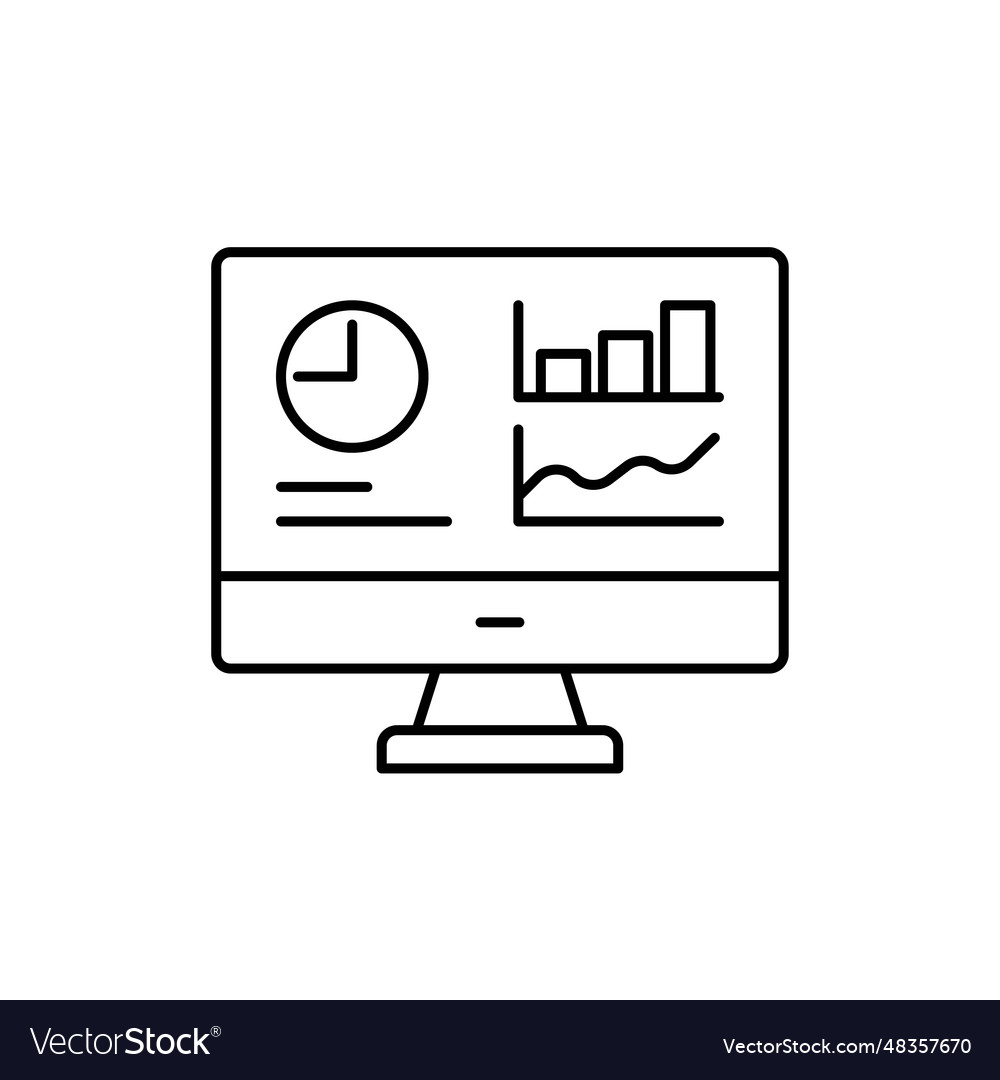 Admin line icon dashboard simple outline style vector image Admin line icon dashboard simple outline style