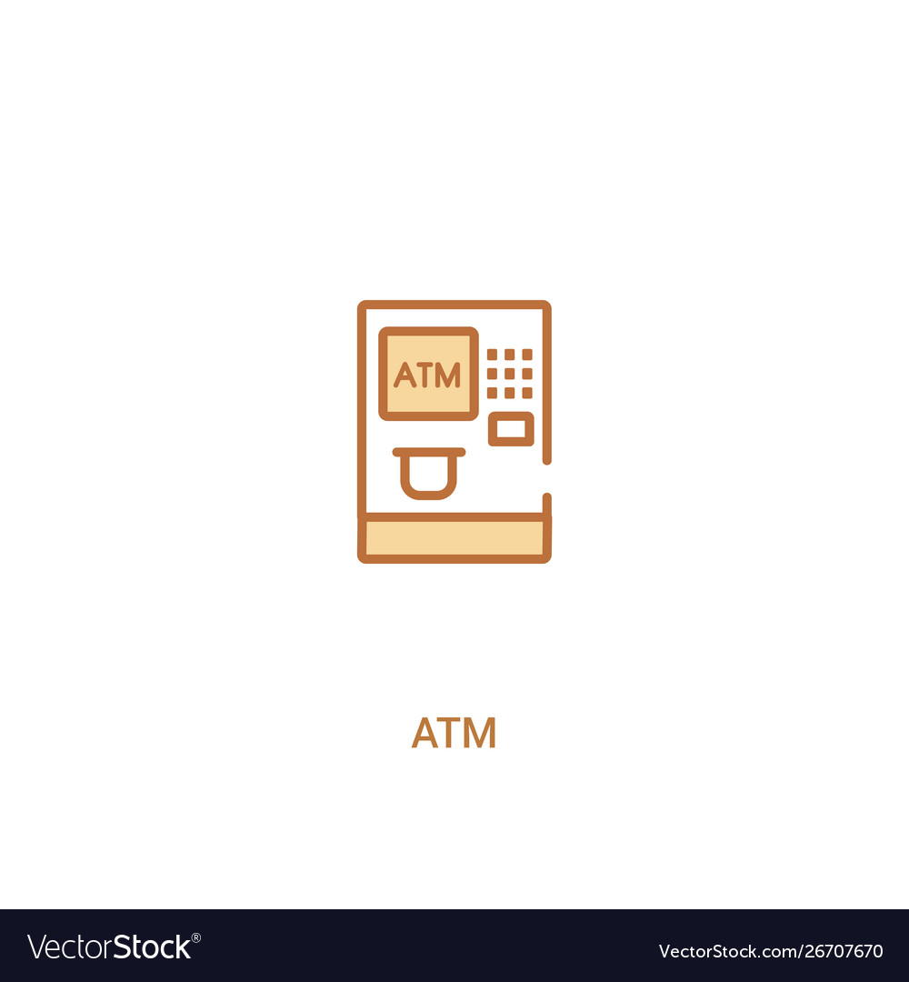 Atm concept 2 colored icon simple line element vector image Atm concept 2 colored icon simple line element