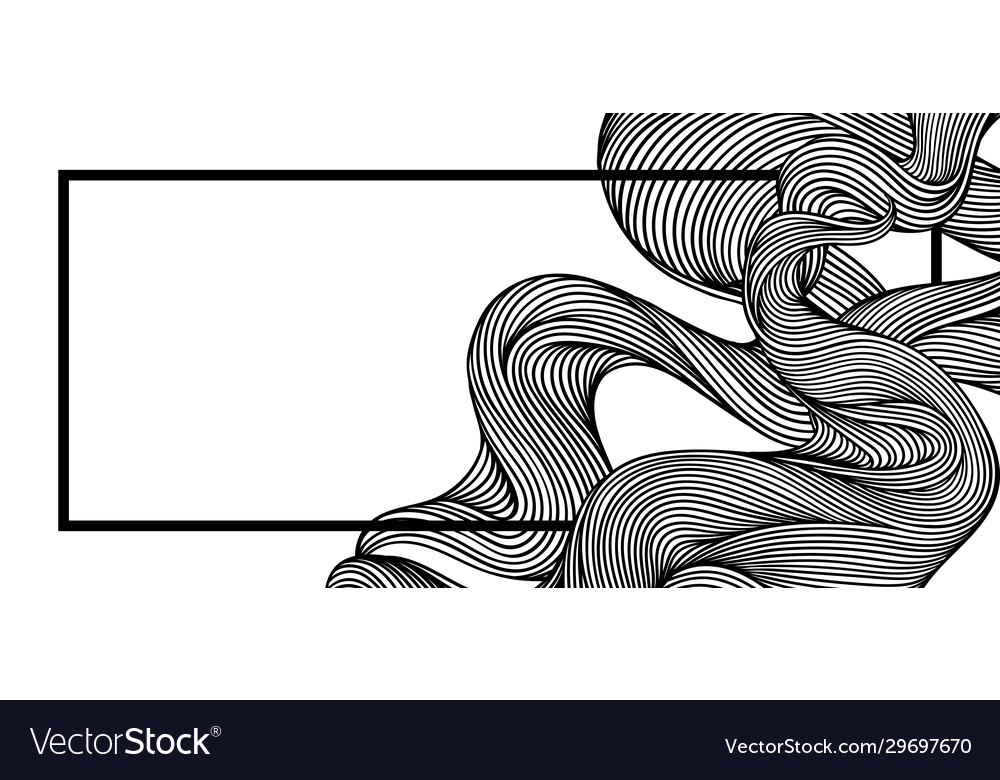 Background with wave line curls monochrome