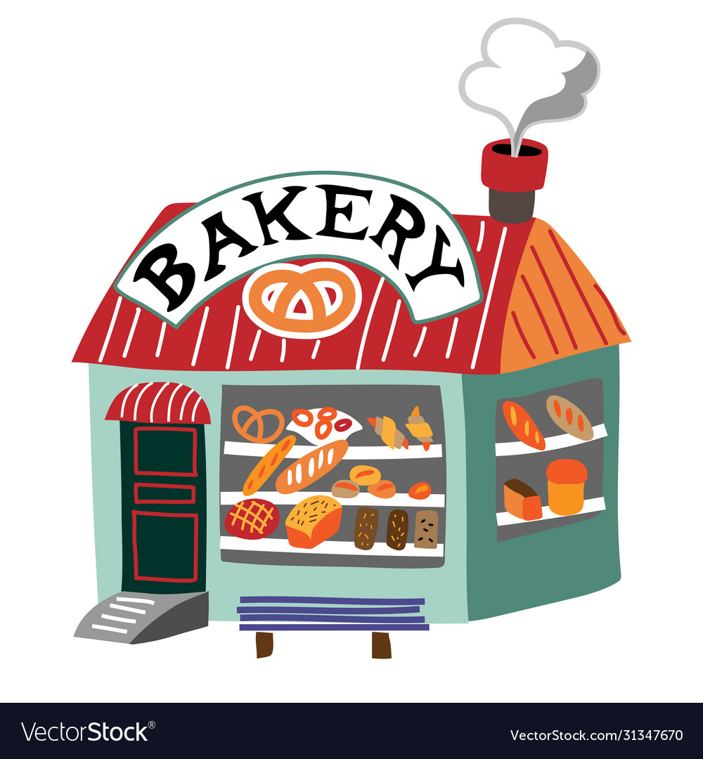 Bäckerei Shop Flacher Vektor