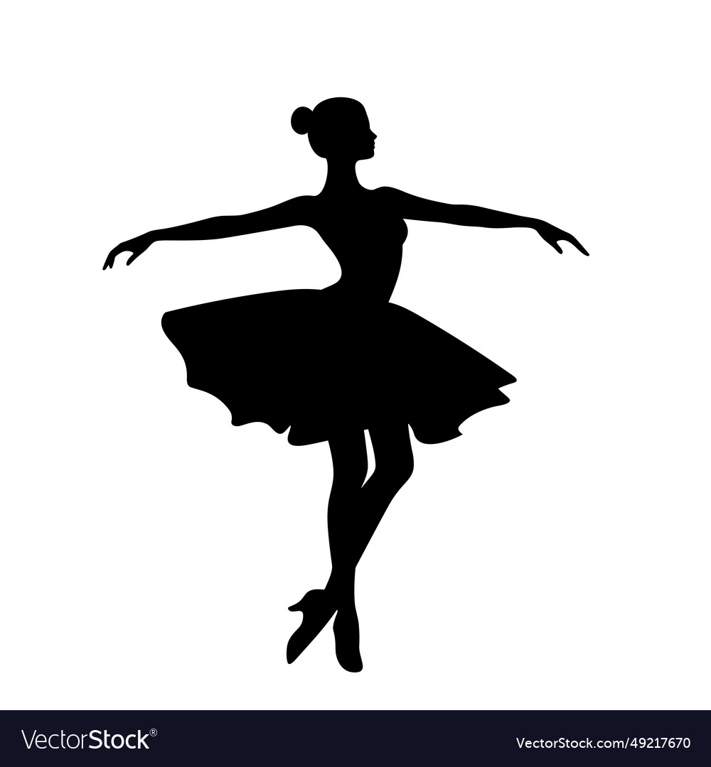 Ballerina black icon on white background Vector Image