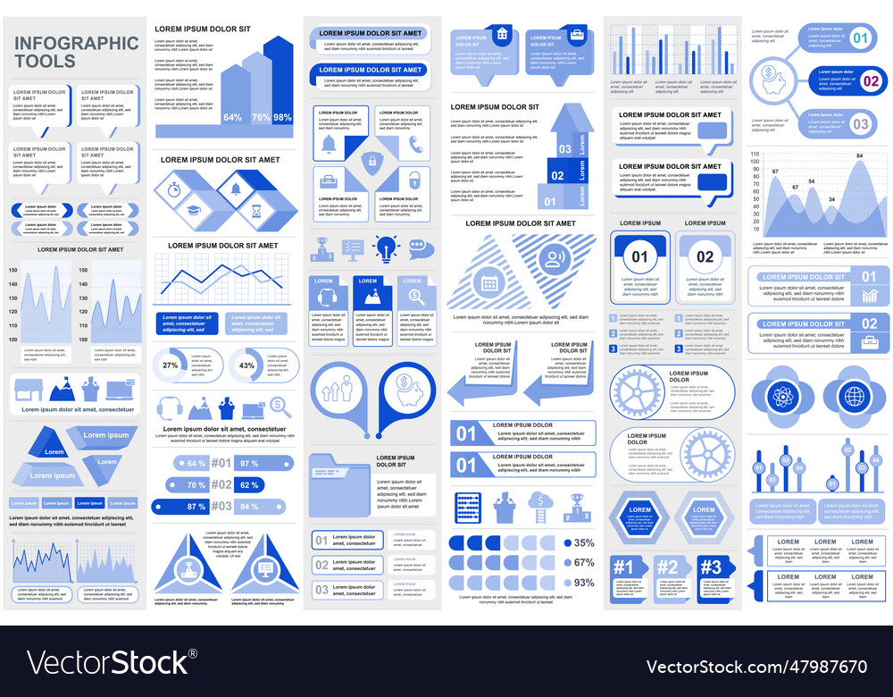 Bundle infographic elements data visualization vector image Bundle infographic elements data visualization
