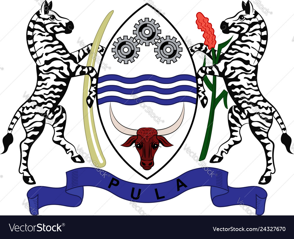 Coat of arms of botswana Royalty Free Vector Image