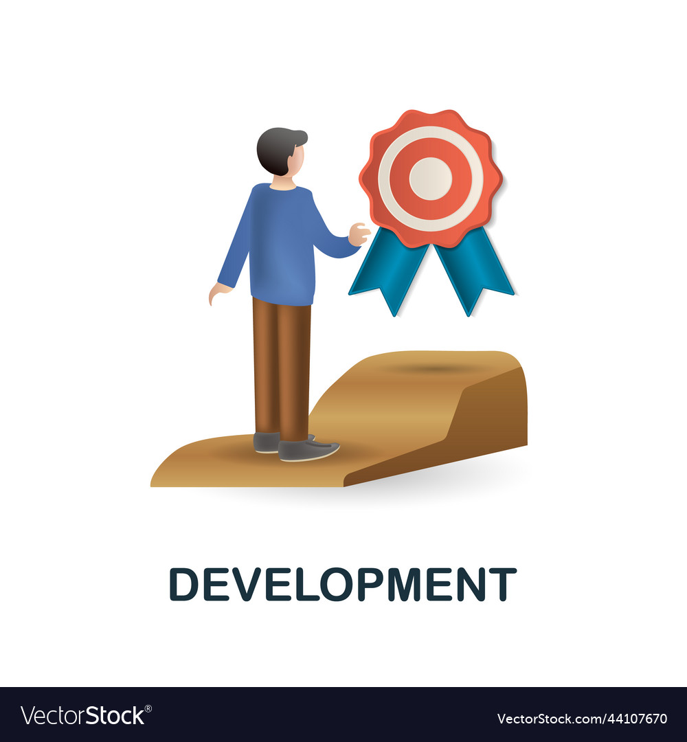 Development icon 3d from company value collection vector image Development icon 3d from company value collection