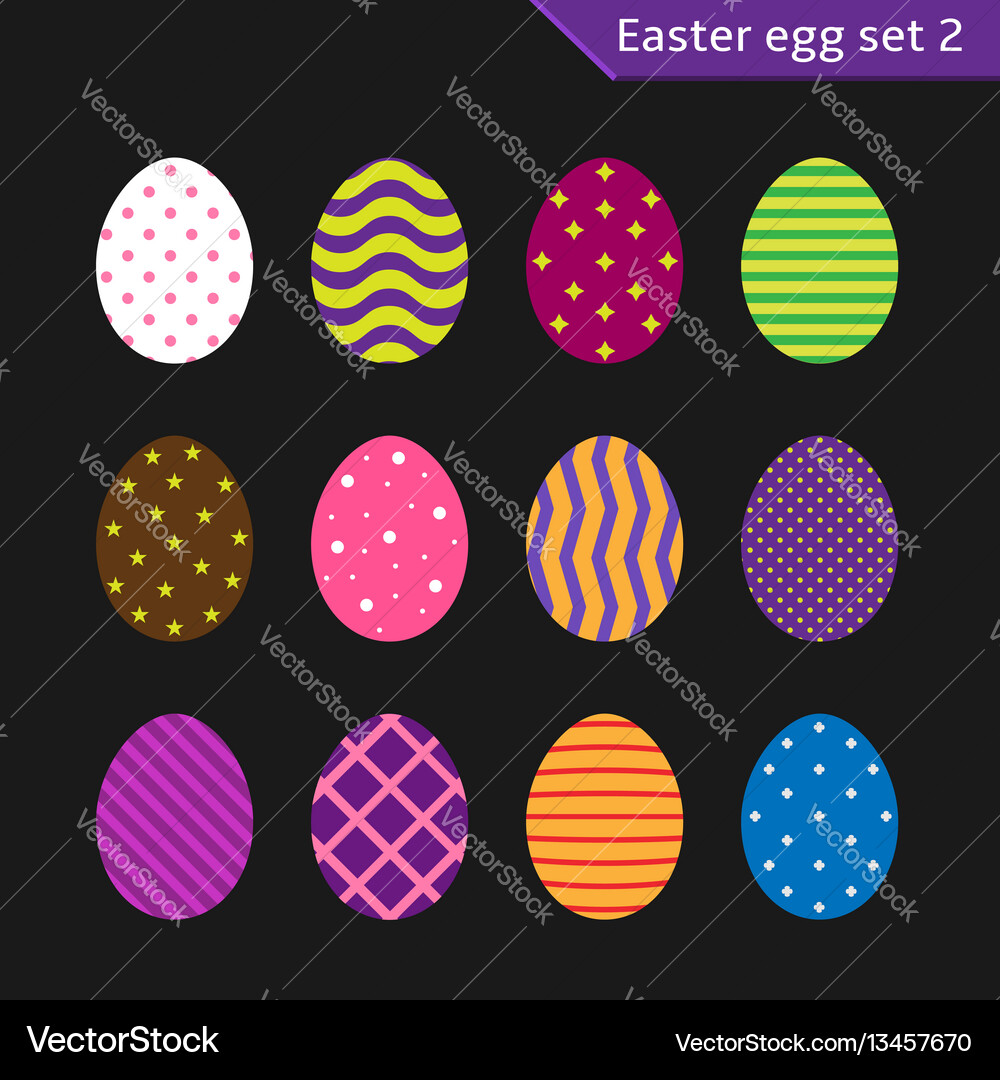 Easter eggs set Royalty Free Vector Image - VectorStock